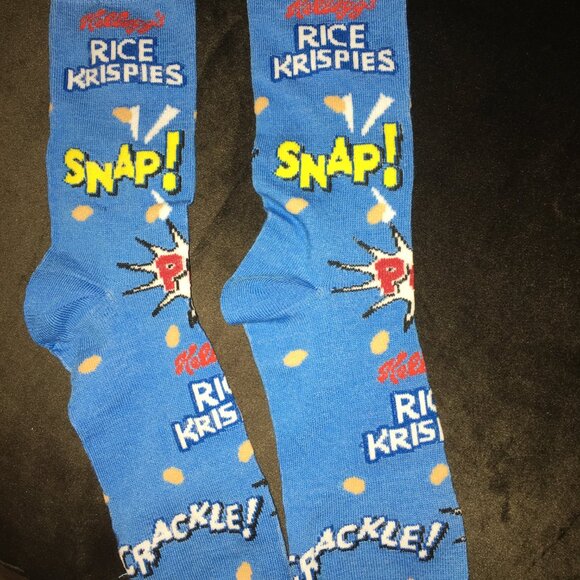 Rice Krispies Cereal Snap Crackle Pop Crew Socks Men or Women NWT So1 - Picture 2 of 2